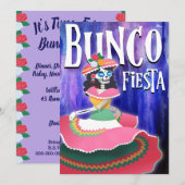 Bunco Fiesta Feestdag Dag van de Doden Skelet Kaart (Voorkant / Achterkant)