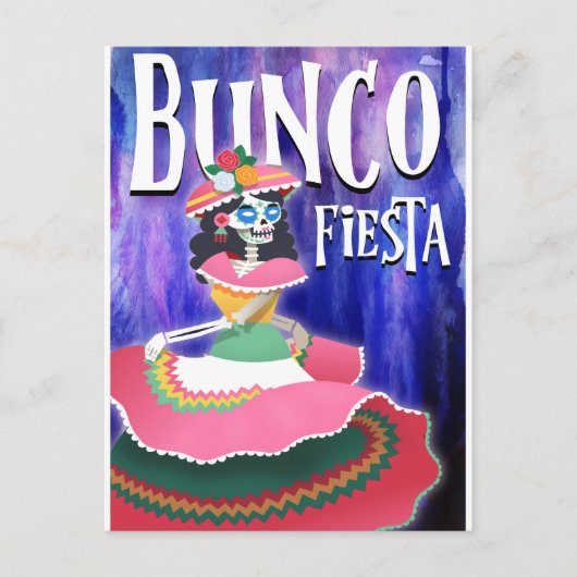 Bunco Fiesta Party Invitation Day van de Doden Briefkaart (Voorkant)
