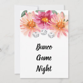 Bunco Floral Dice Game Party Kaart