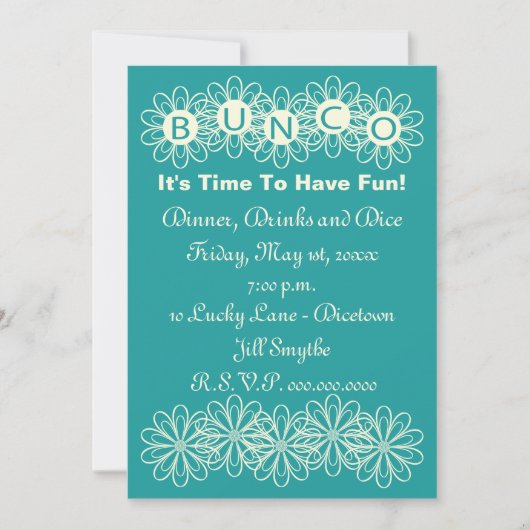 Bunco Flower Invitation Kaart (Voorkant)
