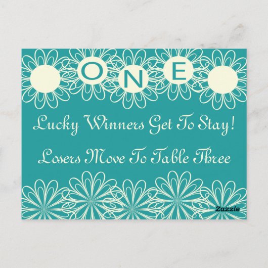 Bunco Flowers Table Card #1 Briefkaart (Achterkant)