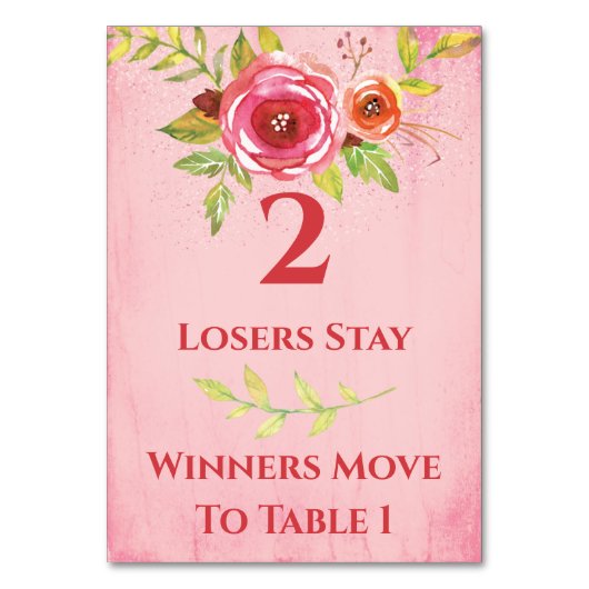 Bunco Flowers Table Card #2 Kaart (Achterkant)