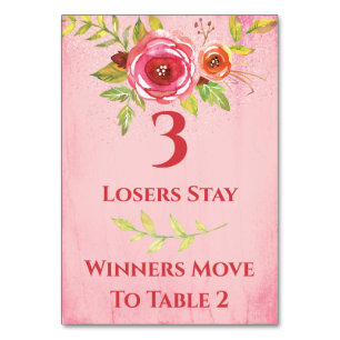 Bunco  Flowers Table Card #3 Kaart