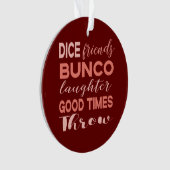Bunco Friend Dice-kerstspeler Ornament (voorkant)