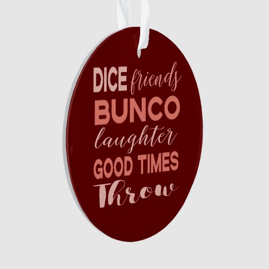 Bunco Friend Dice-kerstspeler Ornament (voorkant)