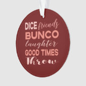 Bunco Friend Dice-kerstspeler Ornament (voorkant)