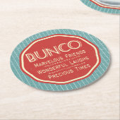 Bunco  Friends Good Times Party Ronde Kartonnen Onderzetter (Gebogen)