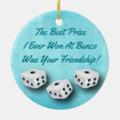 Bunco Friendship Dice Waterverf Kerstmis Keramisch Ornament (Achterkant)