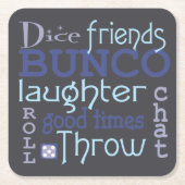 Bunco Fun Game Night Party Kartonnen Onderzetters (Voorkant)