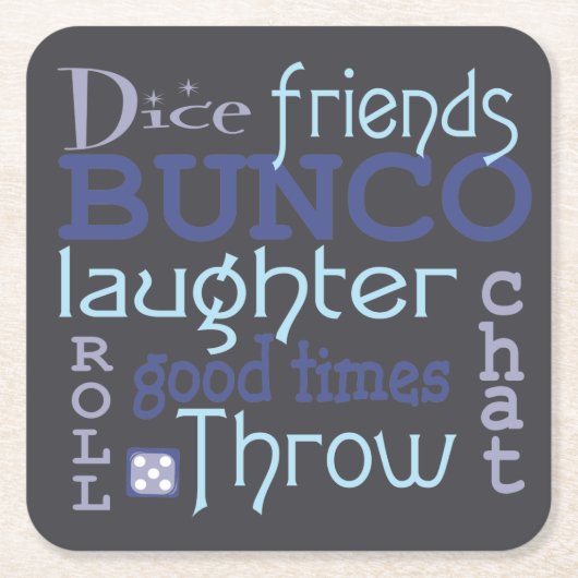 Bunco Fun Game Night Party Kartonnen Onderzetters (Voorkant)