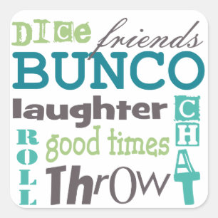 Bunco Fun Girls Night Out Party Vierkante Sticker