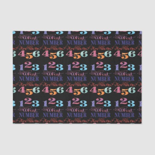 Bunco Fun Op welk nummer staan we? typografie Tissuepapier (Voorkant)