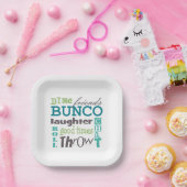 Bunco Fun Typografie Woorden Papieren Bordje (Feest)