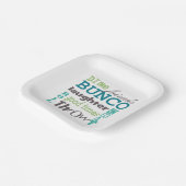 Bunco Fun Typografie Woorden Papieren Bordje (Gebogen)