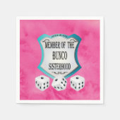 Bunco Fundraiser Pink Dice Party Servetten (Voorkant)
