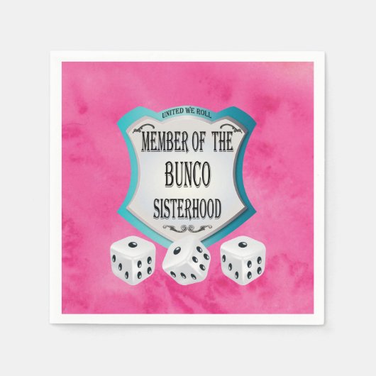 Bunco Fundraiser Pink Dice Party Servetten (Voorkant)