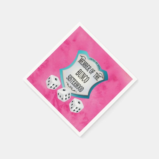 Bunco Fundraiser  Pink Dice Party Servetten (Hoek)