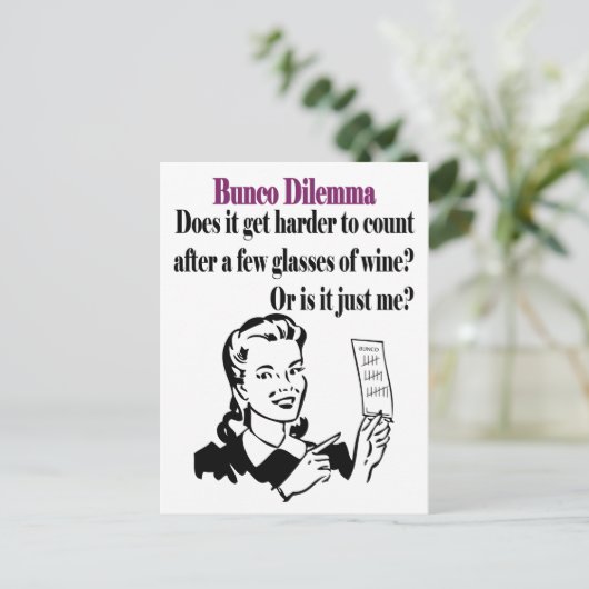 Bunco - Funny Dilema Briefkaart (Staand voorkant)
