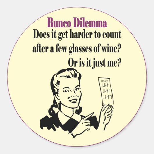 Bunco - Funny Dilema Ronde Sticker (Voorkant)
