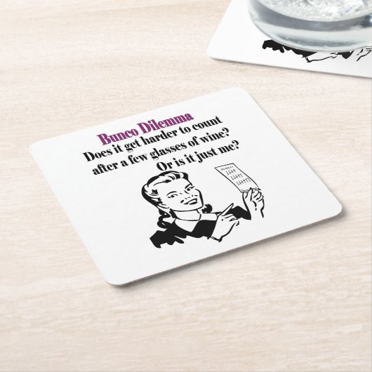 Bunco Funny Dilemma Kartonnen Onderzetters (Schuin)