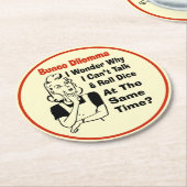 Bunco Funny Dilemma Ronde Kartonnen Onderzetter (Gebogen)