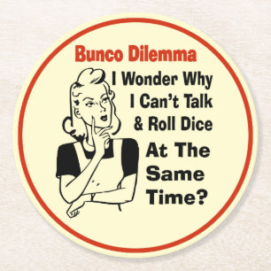 Bunco Funny Dilemma Ronde Kartonnen Onderzetter