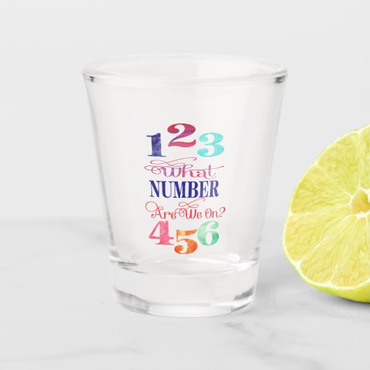 Bunco Funny, wat voor nummer hebben we? Shot Glas (Voorkant)