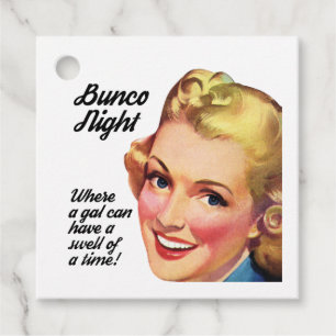 Bunco Gal zwelling van een tijd grappig Bedankjes Labels
