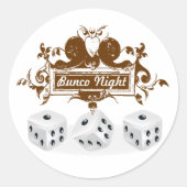 bunco game design ronde sticker (Voorkant)