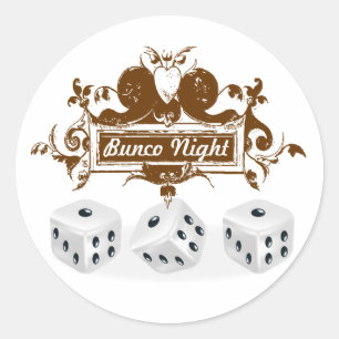 bunco game design ronde sticker