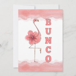 Bunco Game Girls Night Out Tropical Pink Flamingo Kaart