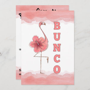Bunco Game Girls Night Out Tropical Pink Flamingo Kaart