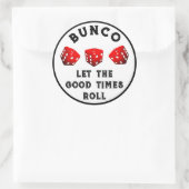 Bunco Game Night Classic Round Sticker (Tas)