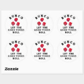 Bunco Game Night Classic Round Sticker (Vel)