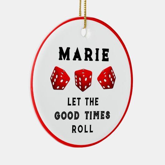 Bunco Game Night Classic Round Sticker Keramisch Ornament (Rechts)