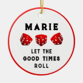 Bunco Game Night Classic Round Sticker Keramisch Ornament (Voorkant)