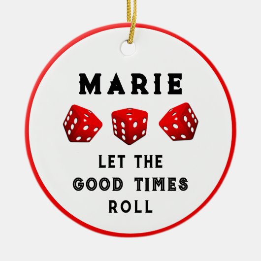 Bunco Game Night Classic Round Sticker Keramisch Ornament (Voorkant)