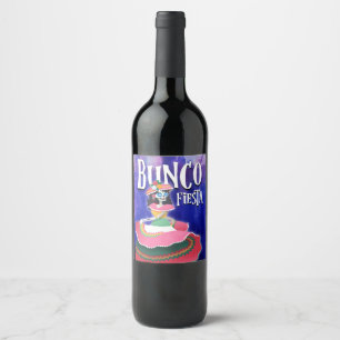 Bunco Game Night Fun Day of the Dead Fiesta Party Wijn Etiket
