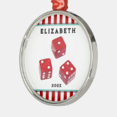 Bunco Game Night Holiday Gifts Metal Ornament (Links)