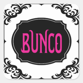 Bunco Game Night Pink Modern Bold Vierkante Sticker
