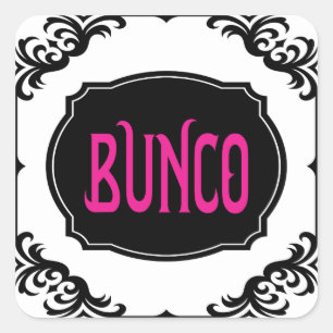 Bunco Game Night Pink Modern Bold Vierkante Sticker