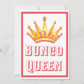 Bunco Game Night Queen Crown Waterverf Kaart (Voorkant)