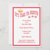 Bunco Game Night Queen Crown Waterverf Kaart (Achterkant)