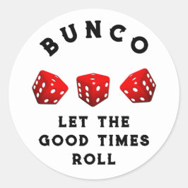 Bunco Game Night Ronde Sticker