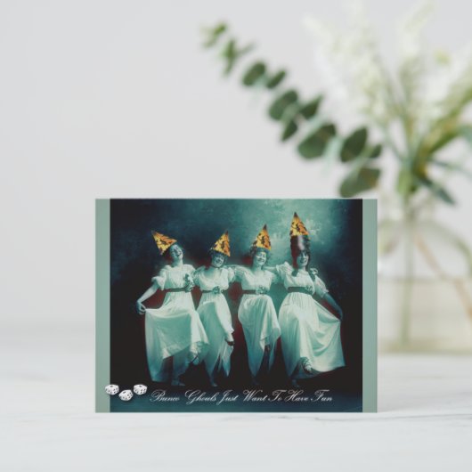 Bunco Ghouls wil gewoon plezier hebben uitnodigen Uitnodiging Briefkaart (Staand voorkant)