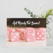 Bunco Girls Night Out Pink Dice Kaart (Staand voorkant)