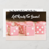 Bunco Girls Night Out Pink Dice Kaart (Voorkant / Achterkant)