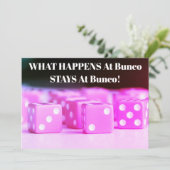 Bunco Girls Night Out Pink Dice Party Kaart (Staand voorkant)