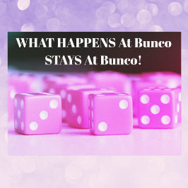 Bunco Girls Night Out Pink Dice Party Kaart