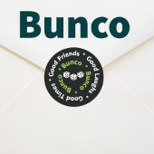 bunco goeie vrienden ronde sticker